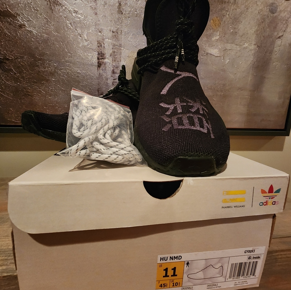 Authentic ADIDAS HU NMD "Black" Men's Sneakers